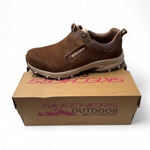 Skechers Womens 8.5 W Hillcrest Nature Walk Brown Suede Outdoor Slip On Shoes